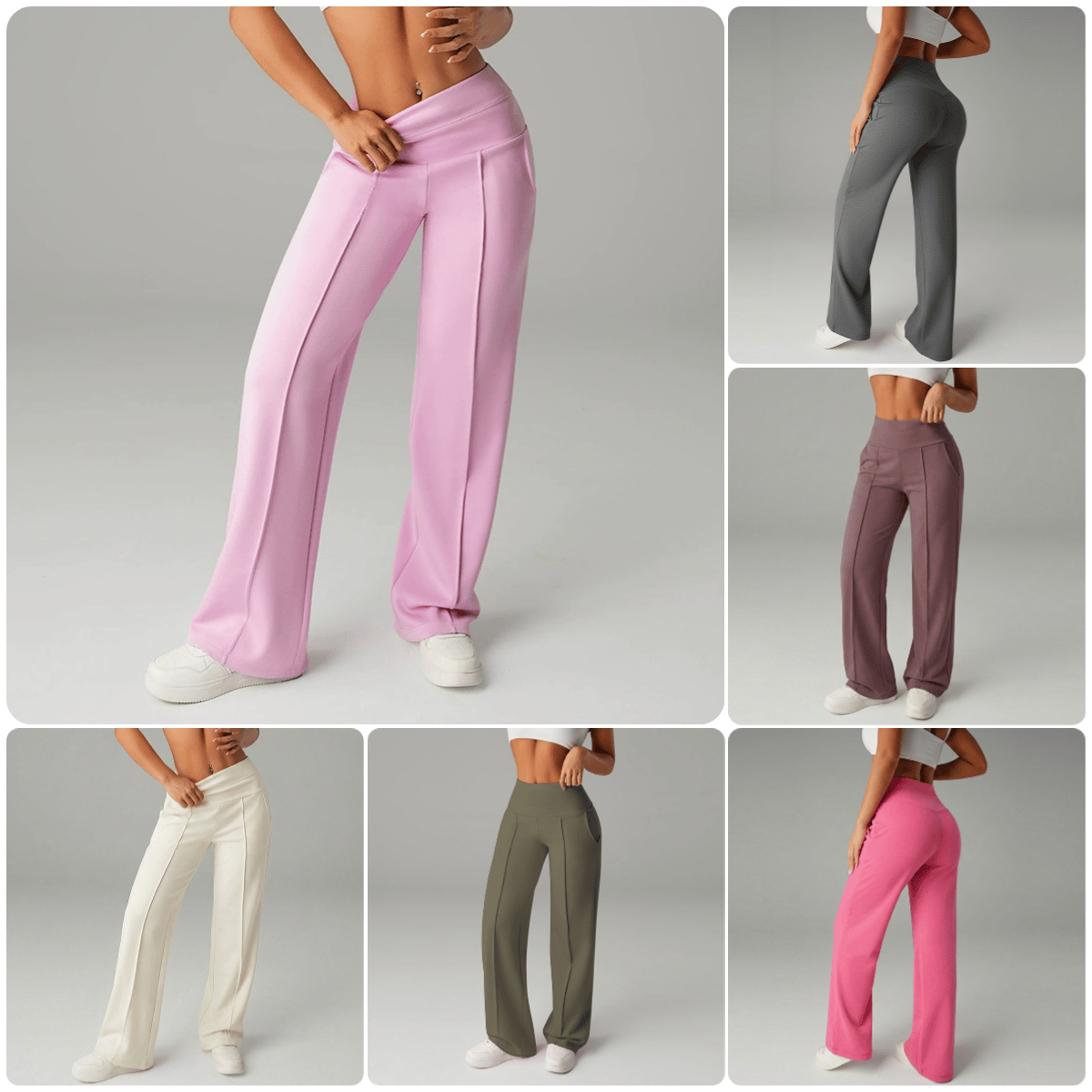 ⏰ 50% DE RÉDUCTION! 💫 Pantalon droit ample uni pour femme ❄️👖