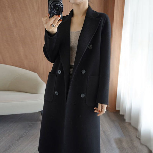 Elegante abrigo de tweed de alta gama para mujer