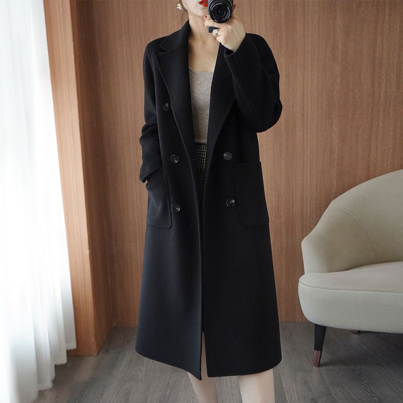 Elegante abrigo de tweed de alta gama para mujer
