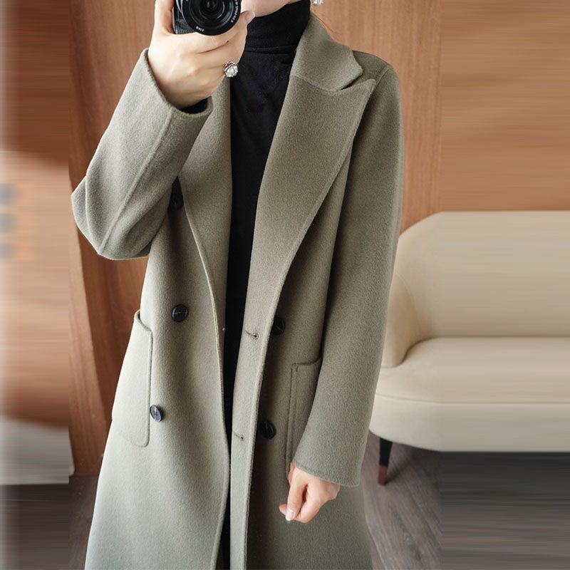 Elegante abrigo de tweed de alta gama para mujer