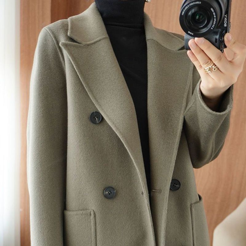 Elegante abrigo de tweed de alta gama para mujer