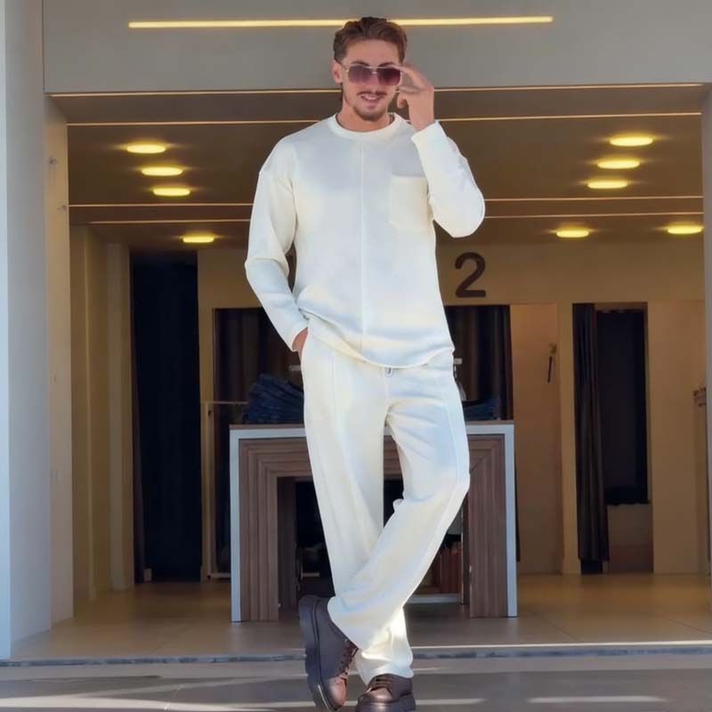 Conjunto informal de dos piezas elástico para hombre para otoño