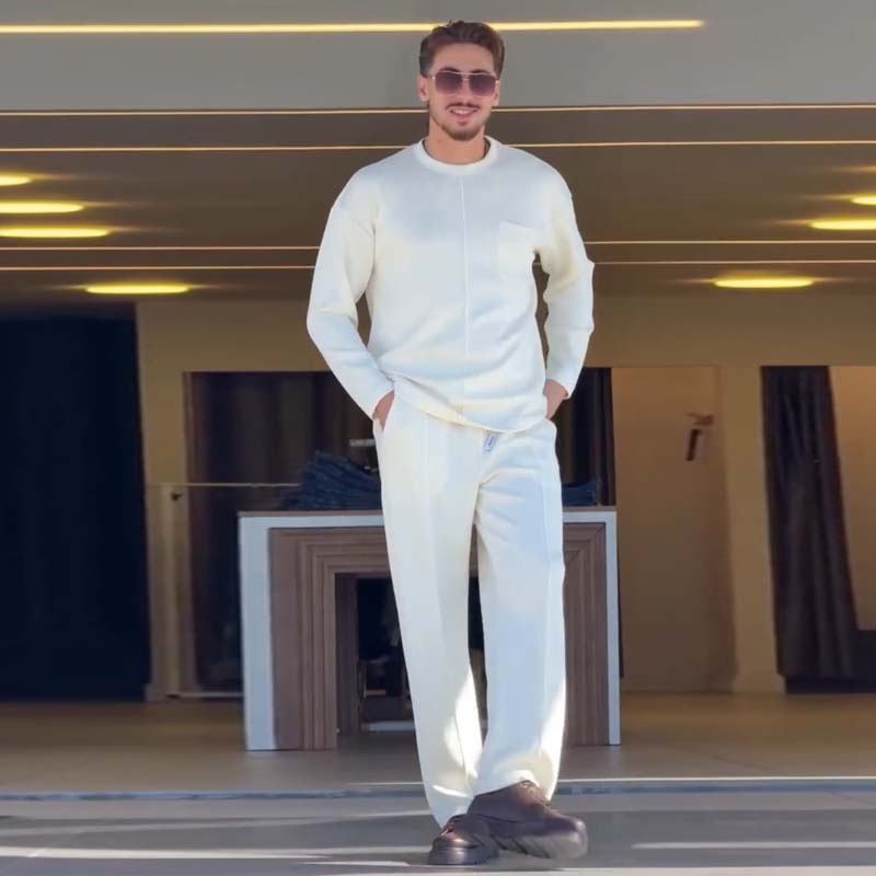 Conjunto informal de dos piezas elástico para hombre para otoño