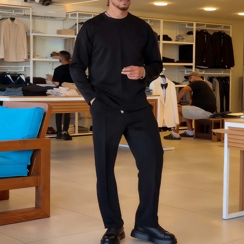 Conjunto informal de dos piezas elástico para hombre para otoño