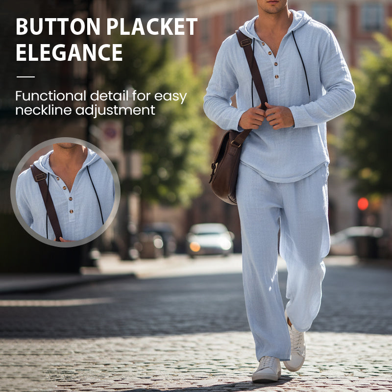 🔈🔈OFERTA POR TIEMPO LIMITADO - 50 % DE DESCUENTO🔥Conjunto de 2 piezas para hombre: sudadera con capucha holgada y pantalones.