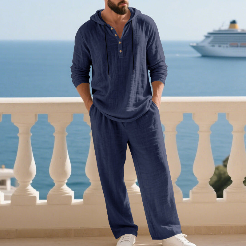 🔈🔈OFERTA POR TIEMPO LIMITADO - 50 % DE DESCUENTO🔥Conjunto de 2 piezas para hombre: sudadera con capucha holgada y pantalones.