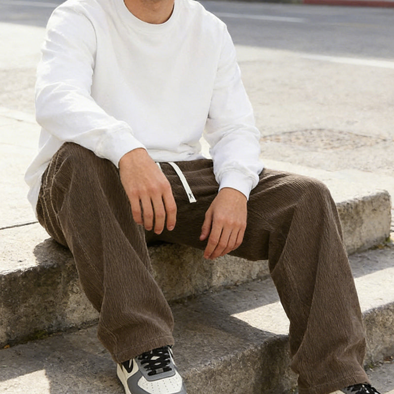 📢📢¡60 % de descuento! ⏰Pantalones holgados con cordón y bolsillos para hombre