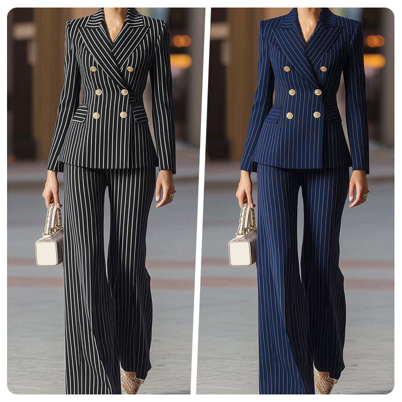 💼 Traje de chaqueta moderno y elegante | Traje de mujer a rayas princesa ✨【Rebajas -60 %】