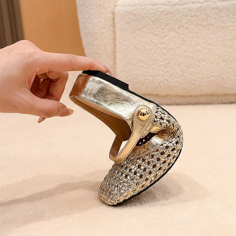 ✨👡 ¡NOVEDAD 2026! Mules de mujer en tejido trenzado con punta cuadrada y cierre Mary Jane 🌸💖🎀