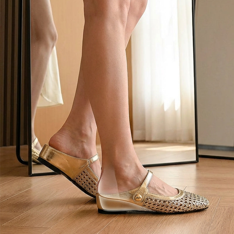 ✨👡 ¡NOVEDAD 2026! Mules de mujer en tejido trenzado con punta cuadrada y cierre Mary Jane 🌸💖🎀